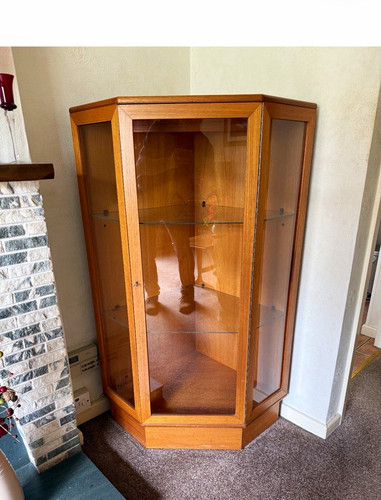 Corner display cabinet - cabinet, wood