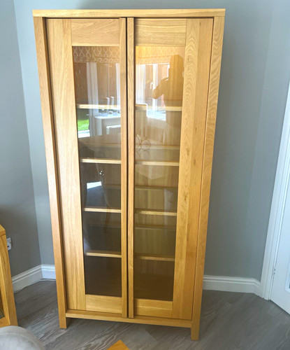 Oak effect glass front display - oak, glass-front