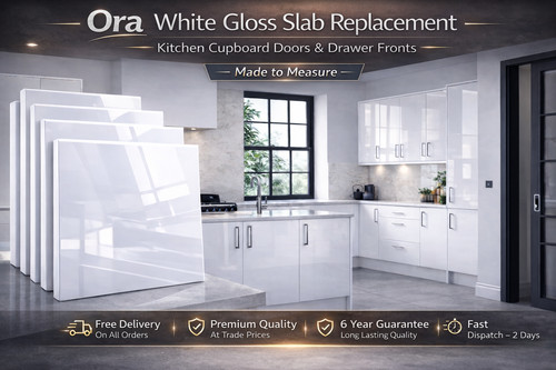 White gloss slab - white, replacement