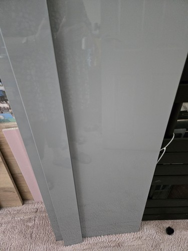 Grey glossy slab mdf kitchen - grey,